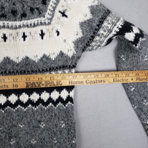American Eagle Women's XS Fair Isle Sweater Neutral Gray Nordic Winter Cabincore - Picture 6 of 7
